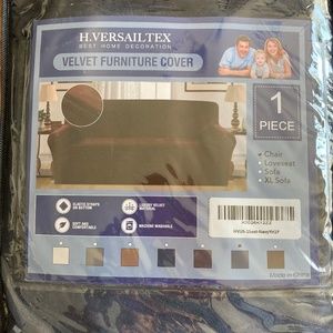 Chair slipcovers - navy velvet